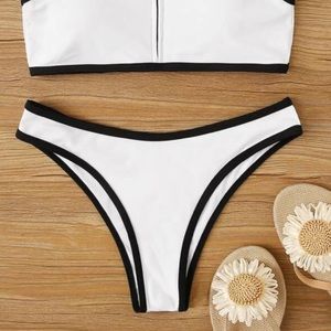 White and black bikini bottom